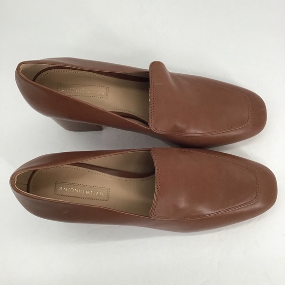 Antonio Melani Azelyn Leather Block Heel Shoe Career Bus Casual NWOT Size 9.5 - Picture 8 of 11